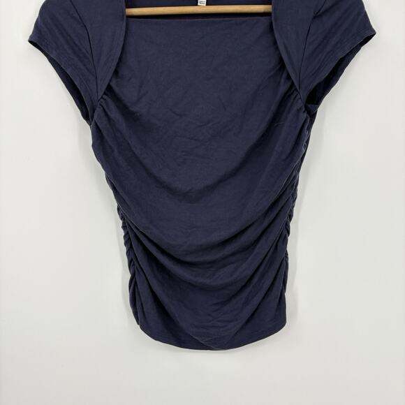 Reformation Top Women Small Addison Ruched Knit Soft Stretch Capsule Boat Neck - Picture 4 of 7